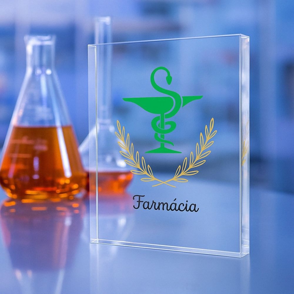 Placa de Mesa em Acrílico - Profissão Farmácia Placa de Mesa em Acrílico - Profissão Farmácia
