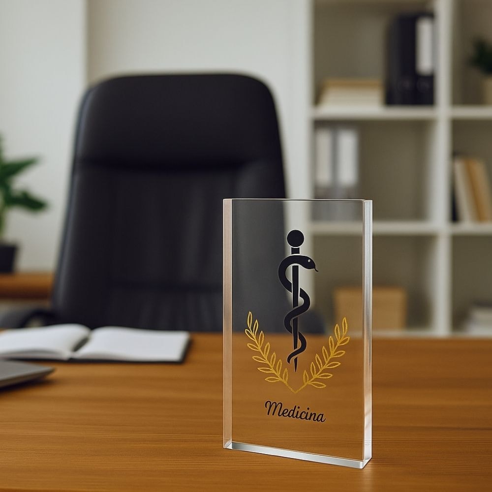Placa de Mesa em Acrílico - Profissão Medicina