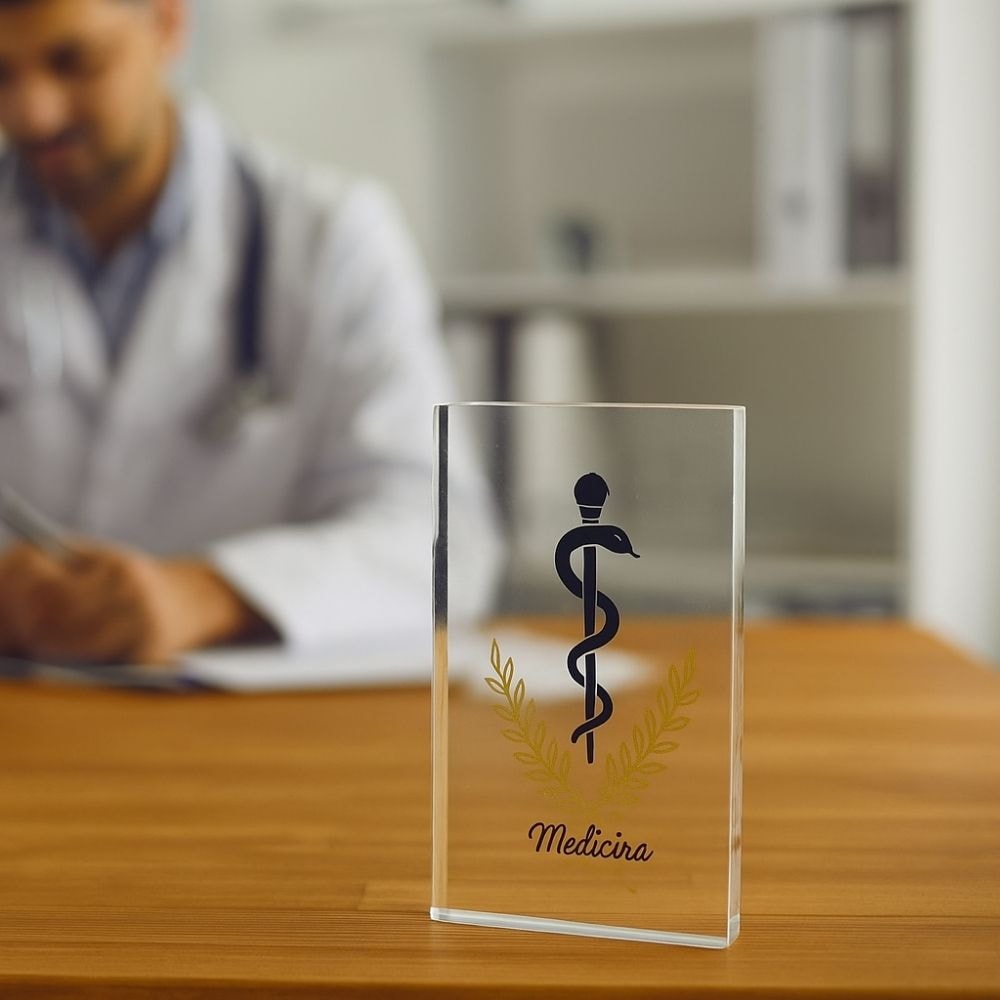 Placa de Mesa em Acrílico - Profissão Medicina