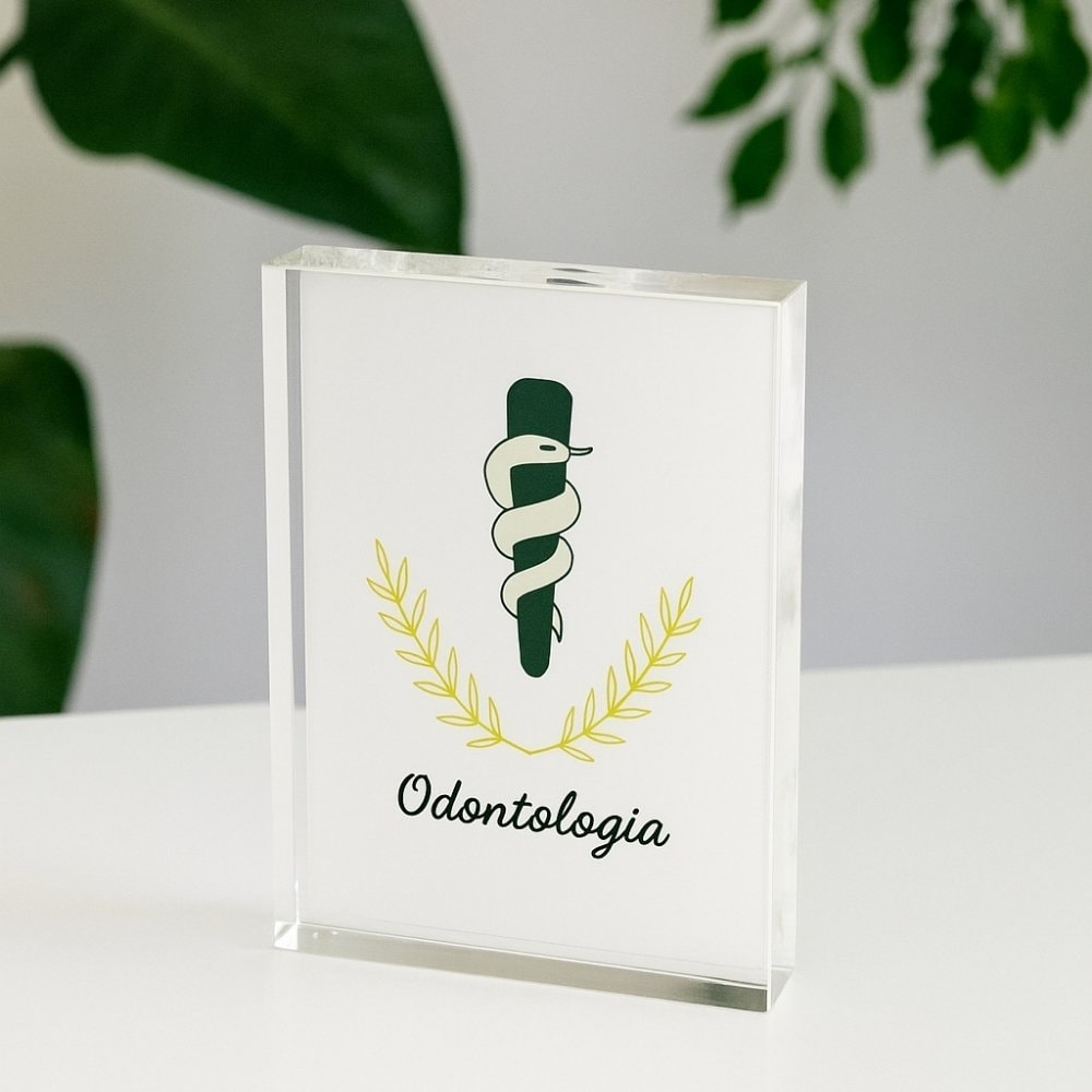 Placa de Mesa em Acrílico - Profissão Odontologia