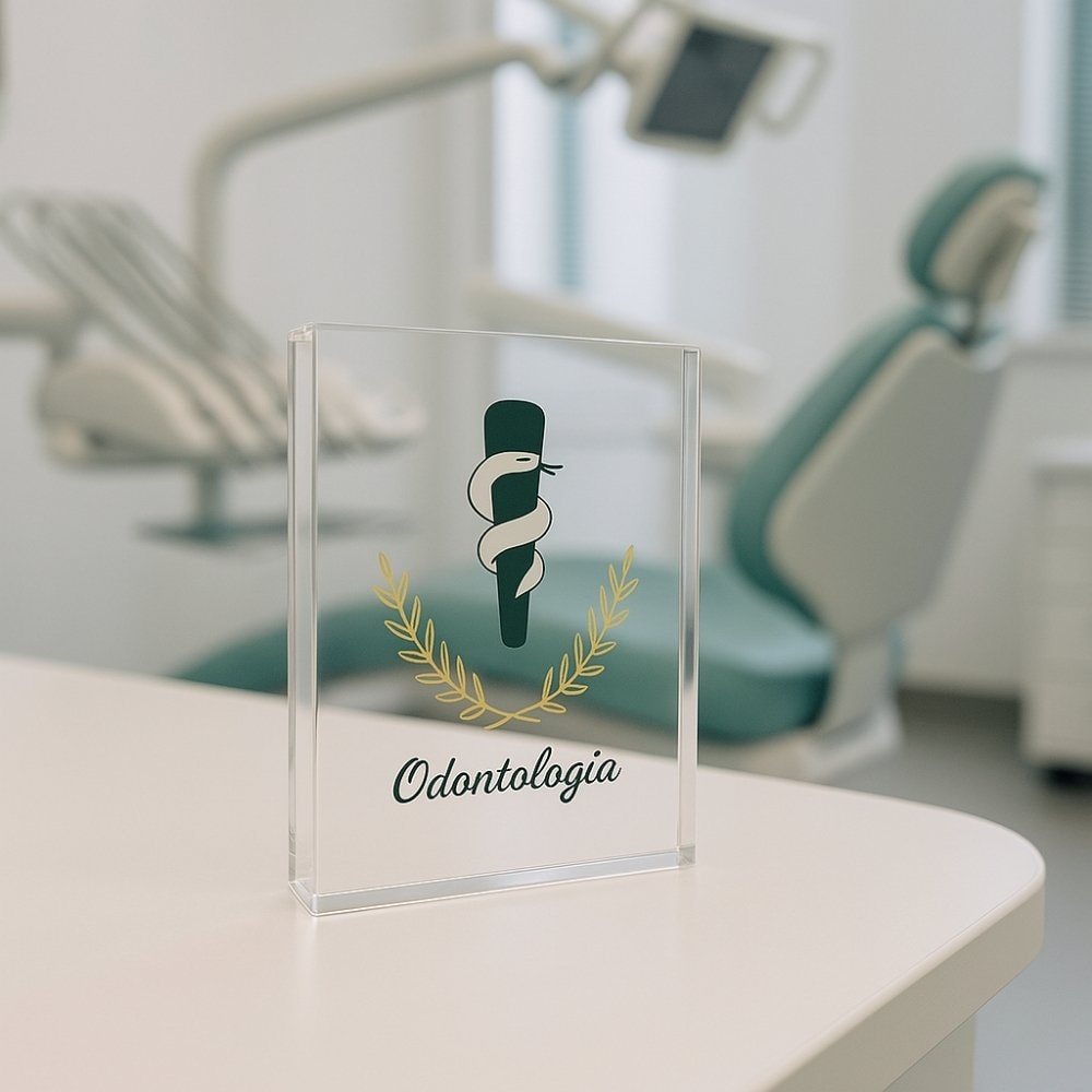 Placa de Mesa em Acrílico - Profissão Odontologia