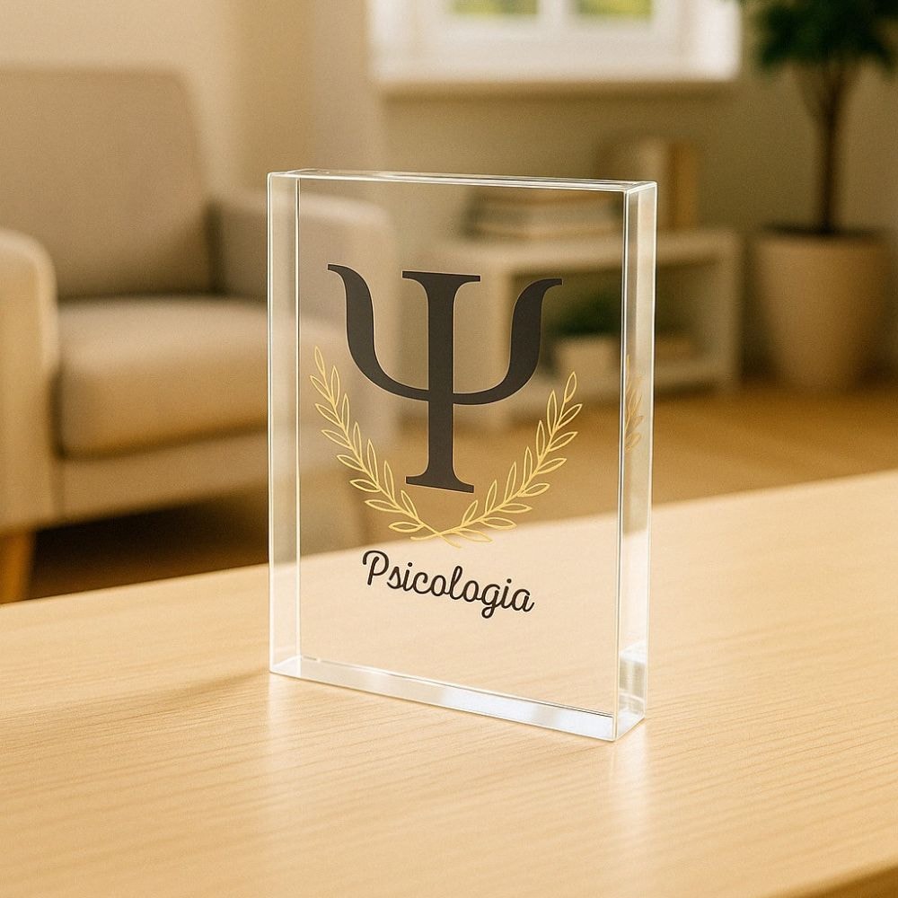 Placa de Mesa em Acrílico - Profissão Psicologia