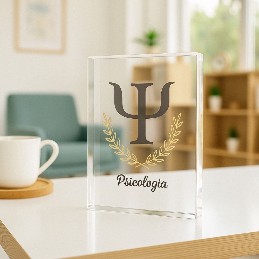 Placa de Mesa em Acrílico - Profissão Psicologia Placa de Mesa em Acrílico - Profissão Psicologia