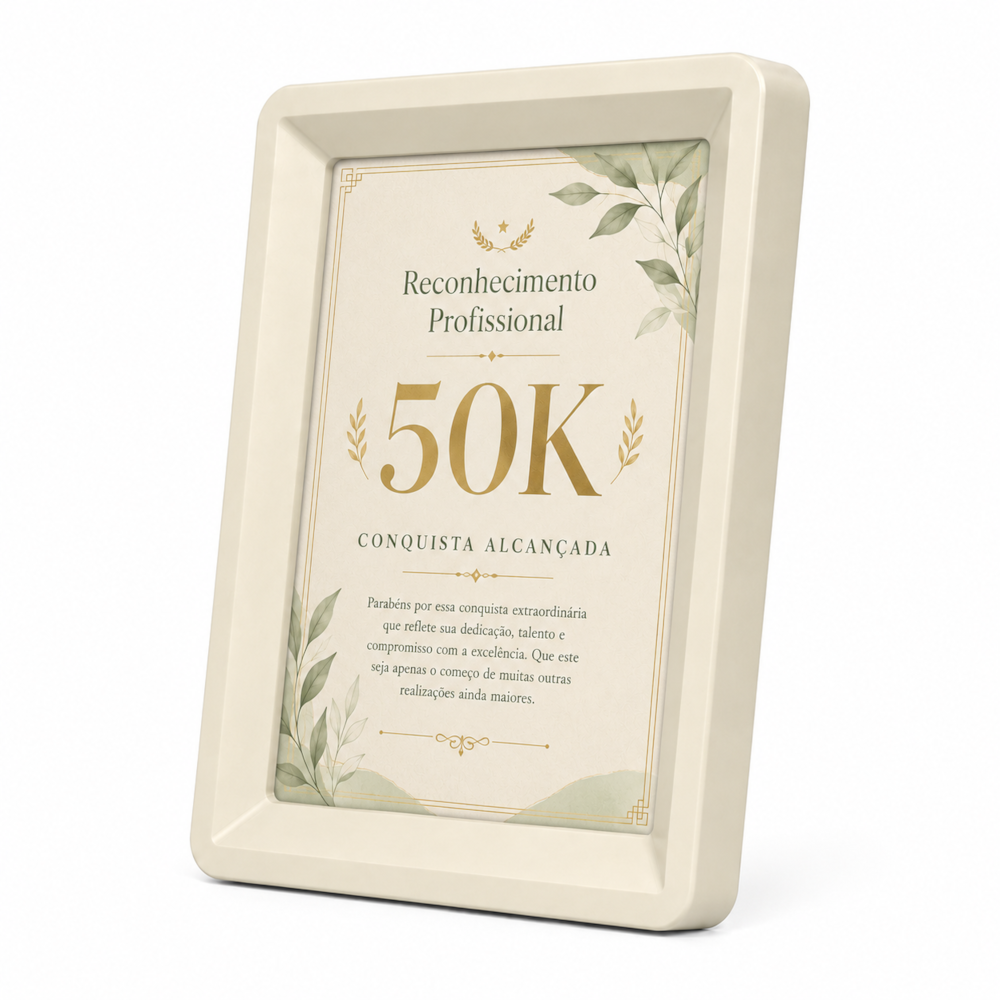 Placa de Premiação com Moldura Decorativa A5