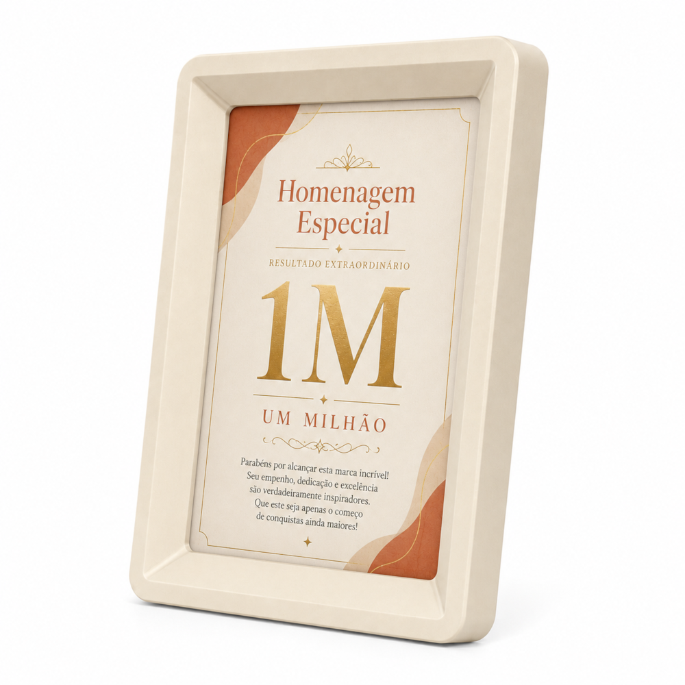 Placa de Premiação com Moldura Decorativa A5