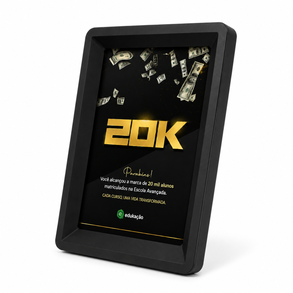 Placa de Premiação com Moldura Decorativa A5