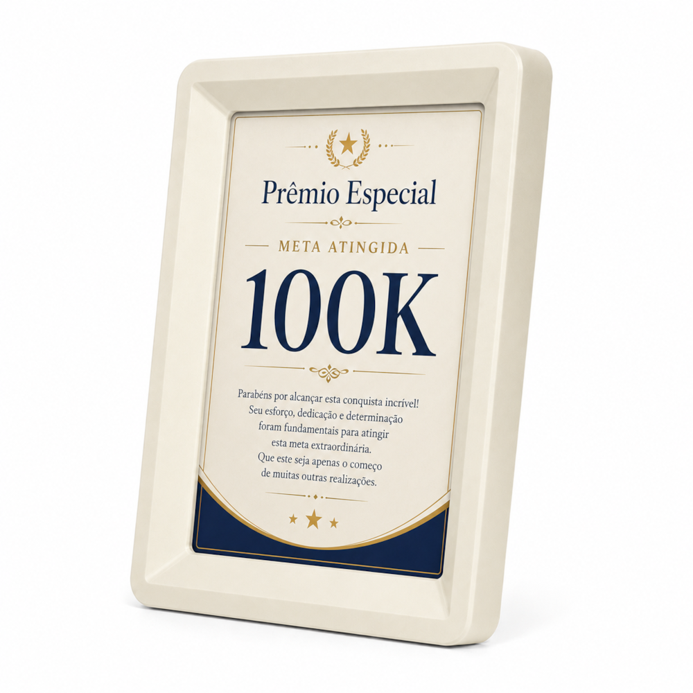 Placa de Premiação Personalizada com Moldura Decorativa
