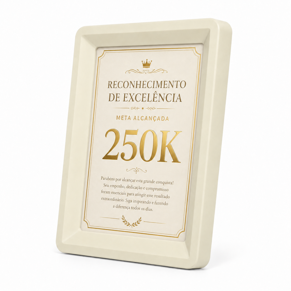 Placa de Premiação Personalizada com Moldura Decorativa
