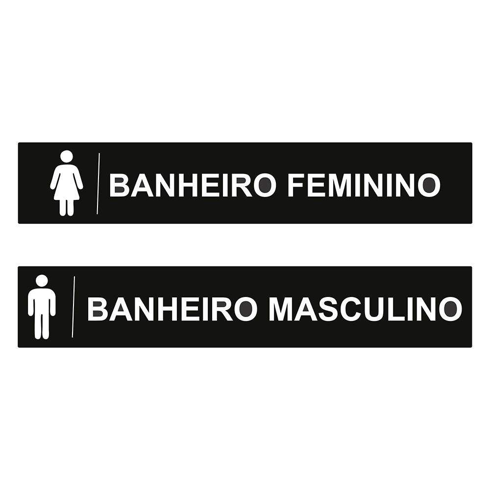 Placa de Sinalização para Banheiro Feminino e Masculino