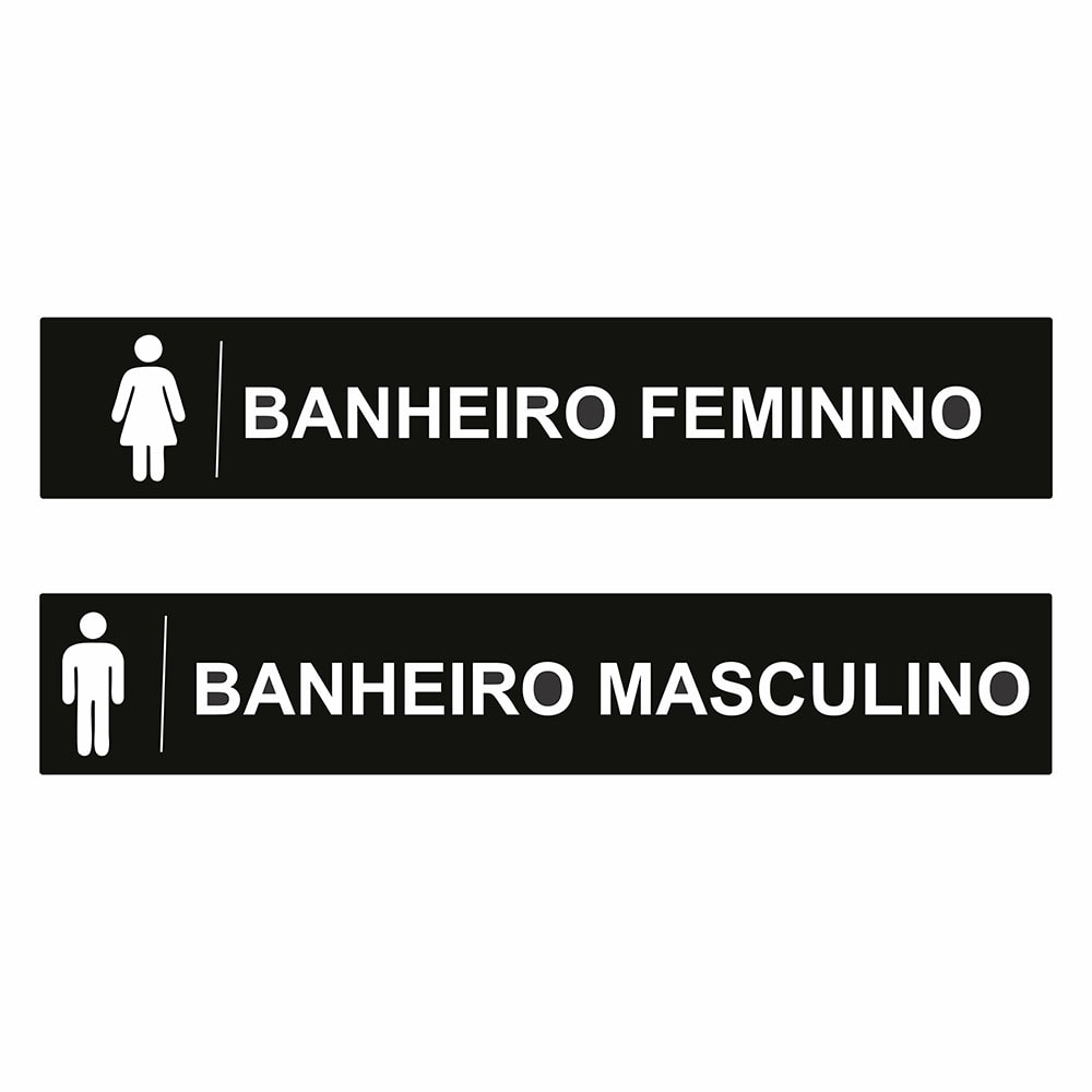 Placa de Sinalização para Banheiro Feminino e Masculino Placa de Sinalização para Banheiro Feminino e Masculino