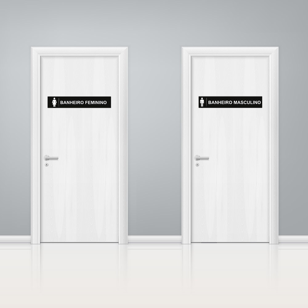 Placa de Sinalização para Banheiro Feminino e Masculino Placa de Sinalização para Banheiro Feminino e Masculino