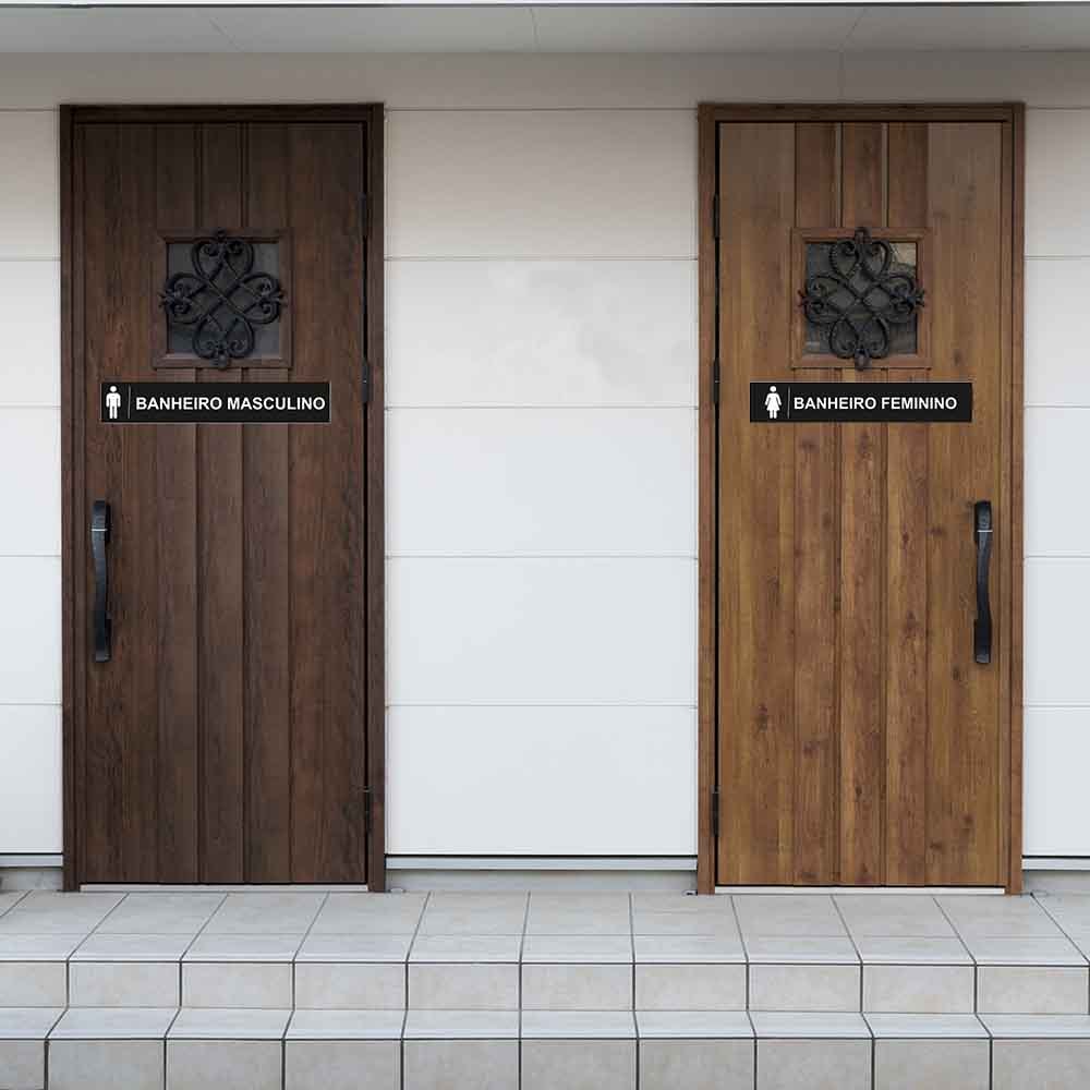 Placa de Sinalização para Banheiro Feminino e Masculino Placa de Sinalização para Banheiro Feminino e Masculino