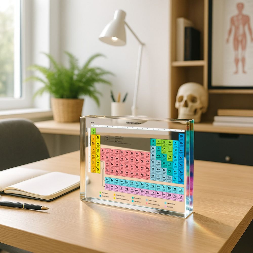 Placa Decorativa em Acrílico Cristal Tabela Periódica Placa Decorativa em Acrílico Cristal Tabela Periódica