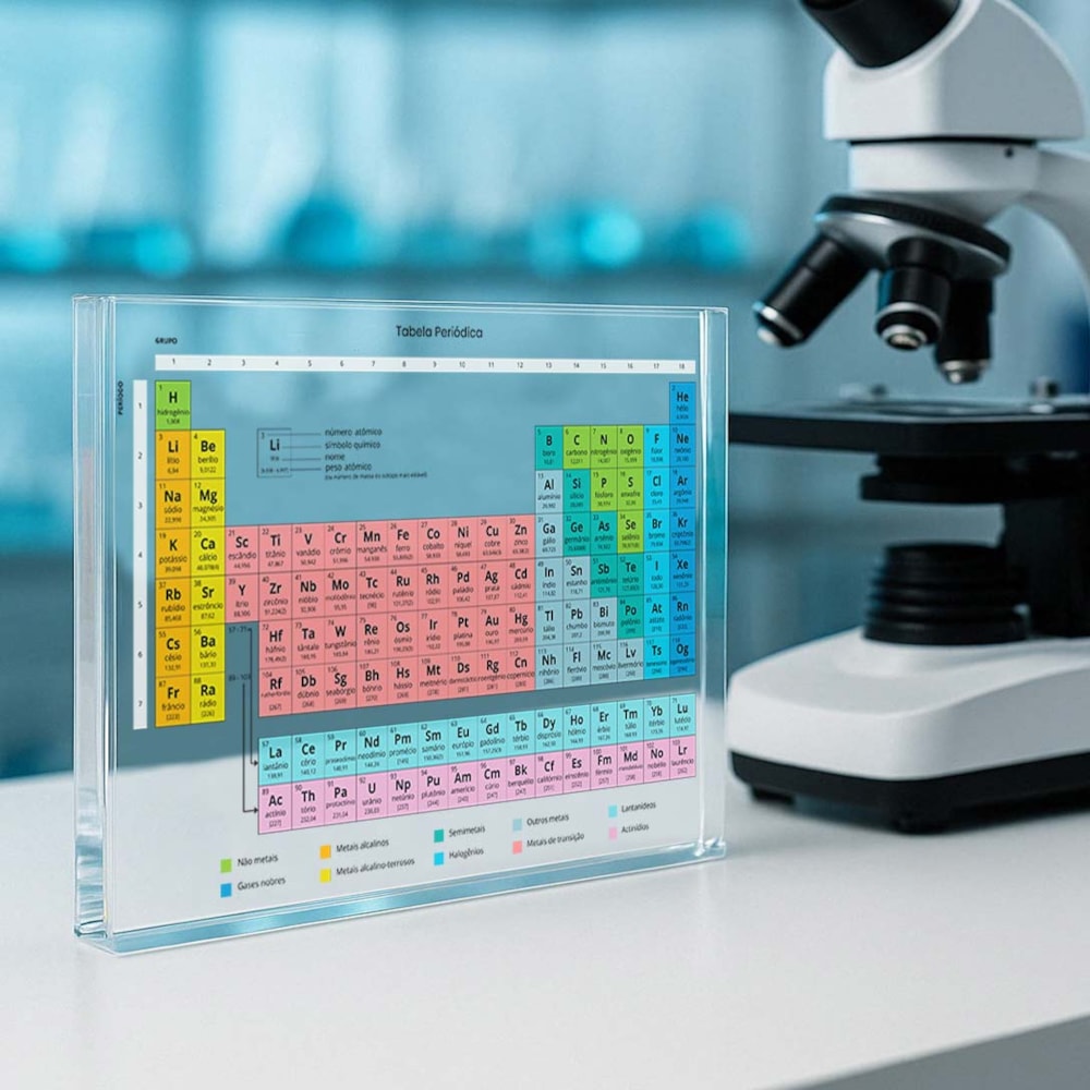 Placa Decorativa em Acrílico Cristal Tabela Periódica Placa Decorativa em Acrílico Cristal Tabela Periódica