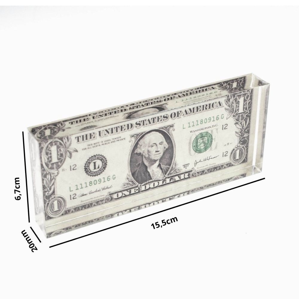 Placa Decorativa em Acrílico - Dólar