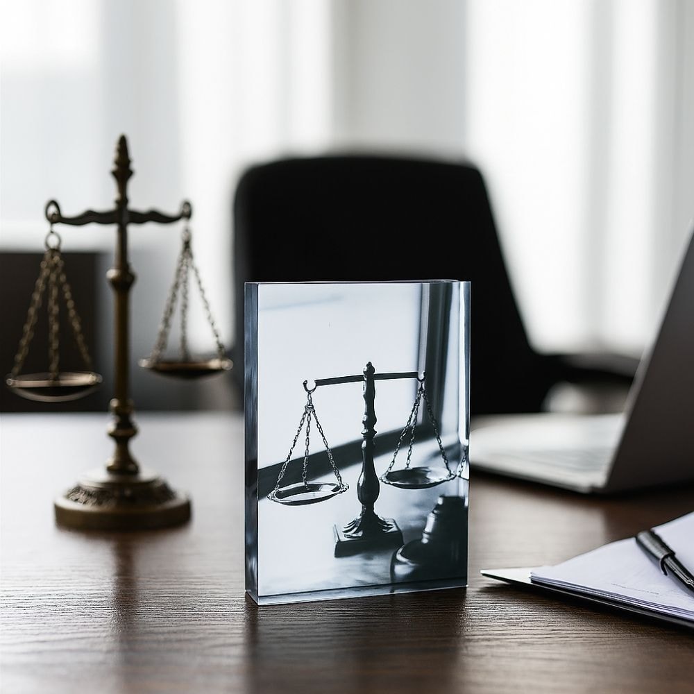 Placa Decorativa Escritório Balança da Justiça Advocacia & Direito

