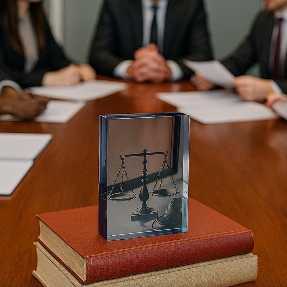 Placa Decorativa Escritório Balança da Justiça Advocacia & Direito
