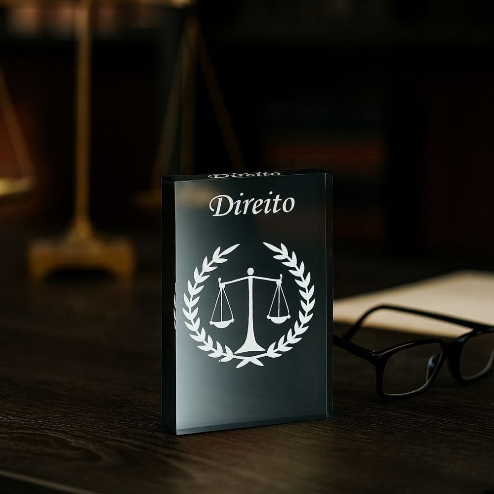 Placa Decorativa Escritório Balança da Justiça & Direito