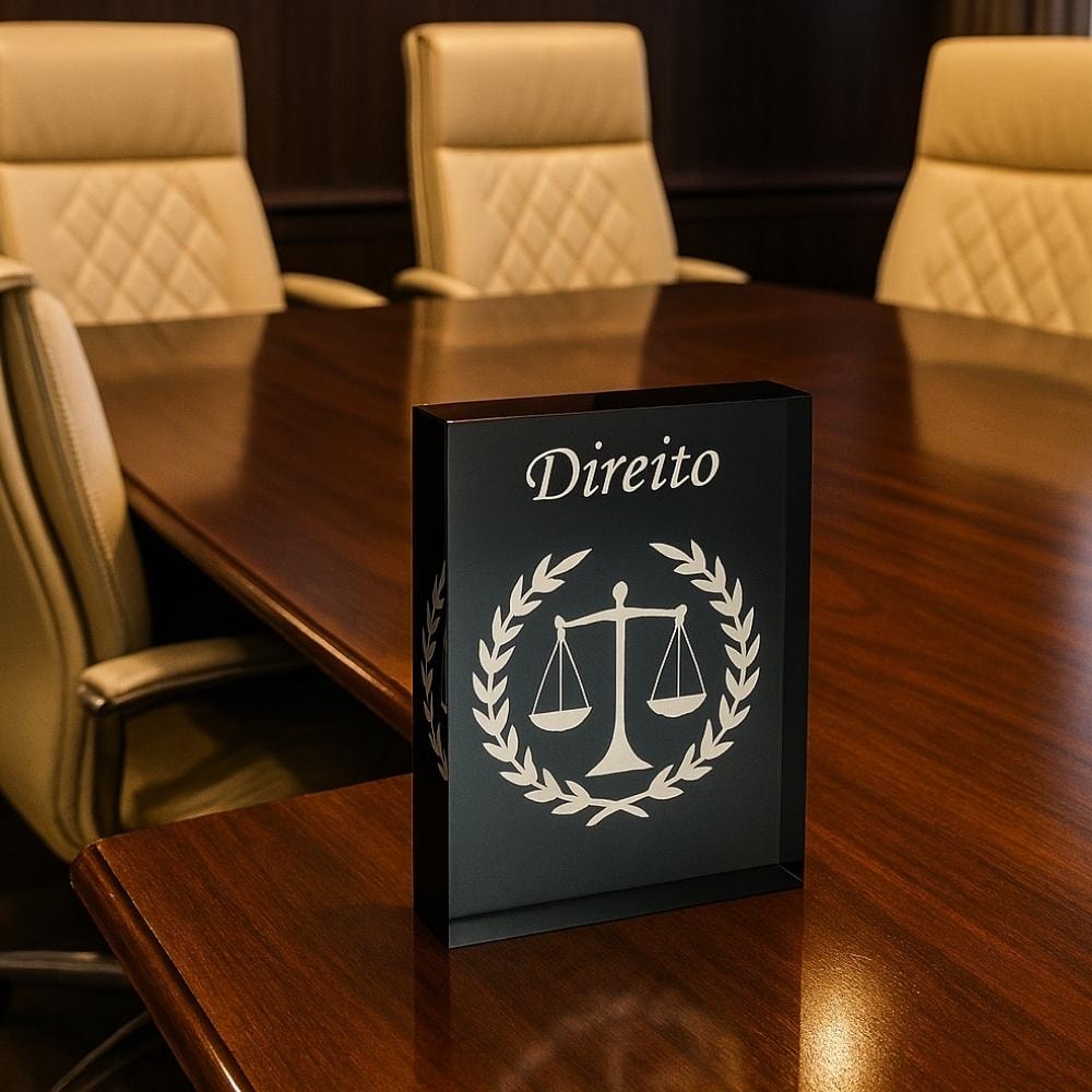 Placa Decorativa Escritório Balança da Justiça & Direito
