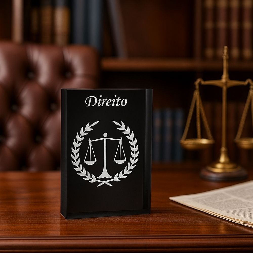 Placa Decorativa Escritório Balança da Justiça & Direito