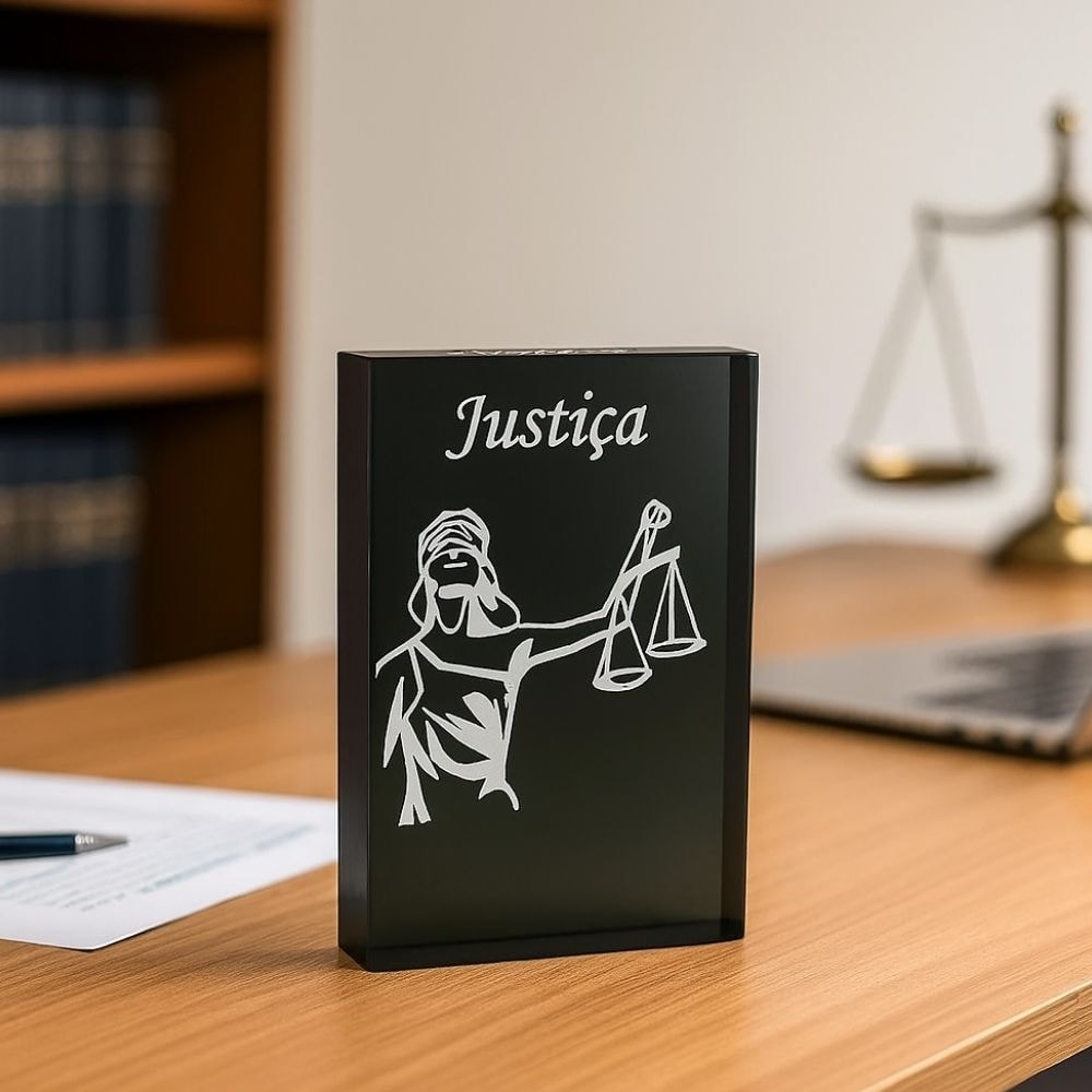 Placa Decorativa Escritório Deusa Têmis Justiça & Direito