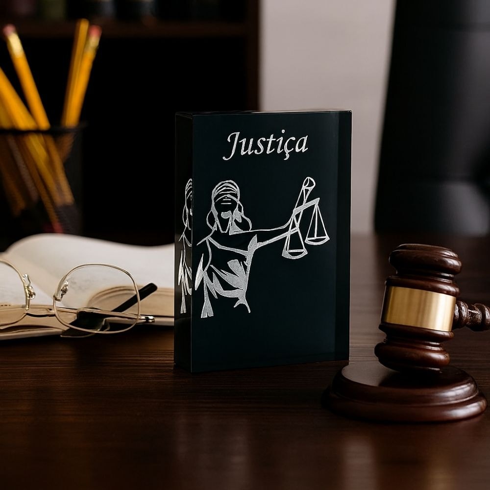 Placa Decorativa Escritório Deusa Têmis Justiça & Direito
