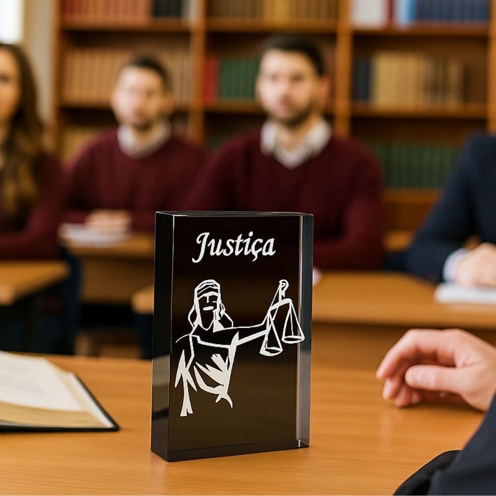 Placa Decorativa Escritório Deusa Têmis Justiça & Direito
