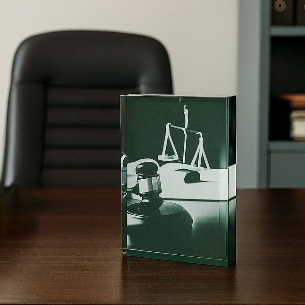 Placa Decorativa Escritório Martelo da Justiça Advocacia & Direito