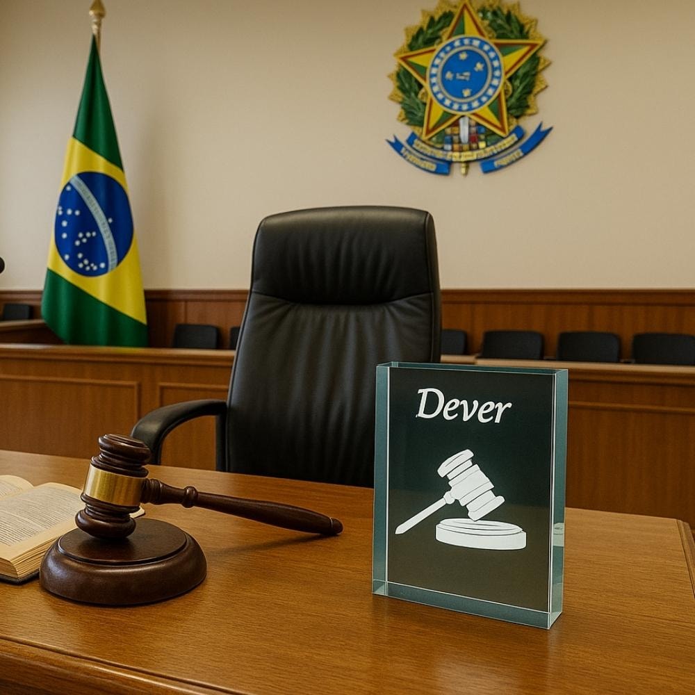 Placa Decorativa Escritório Martelo da Justiça & Direito
