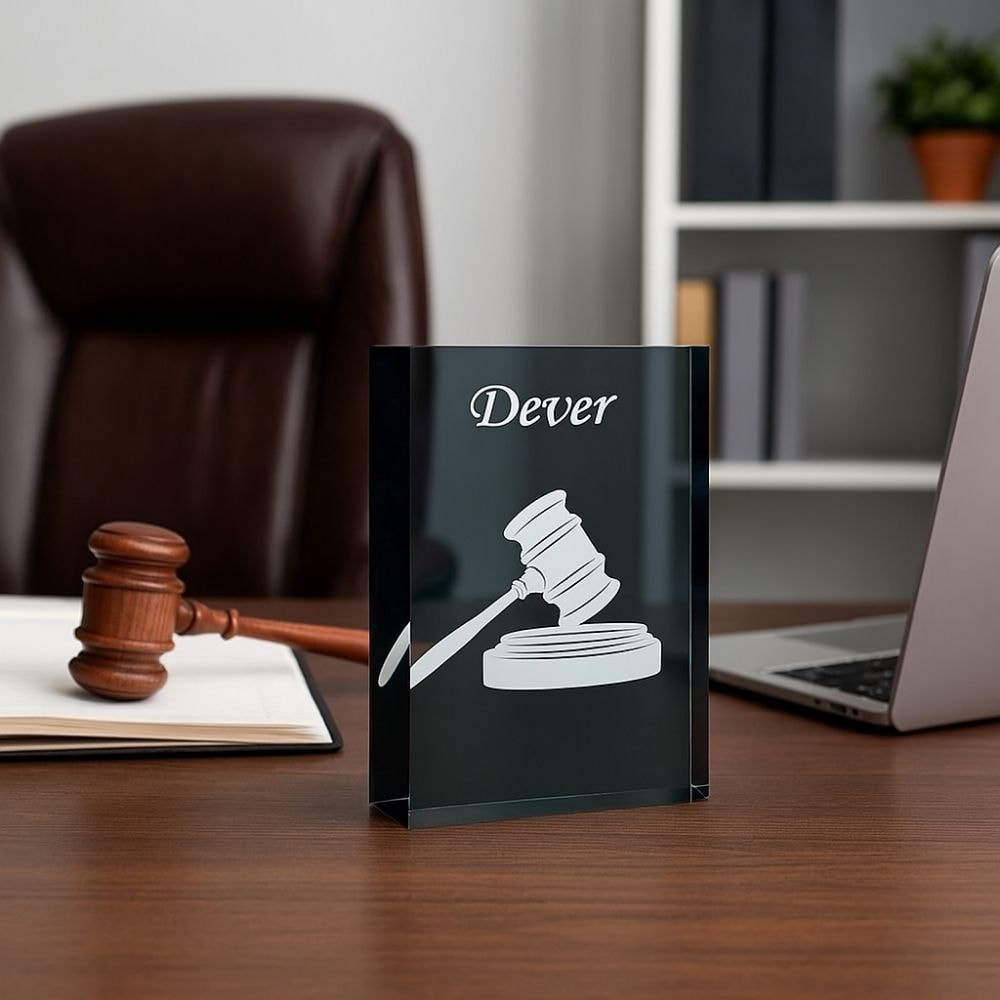 Placa Decorativa Escritório Martelo da Justiça & Direito
