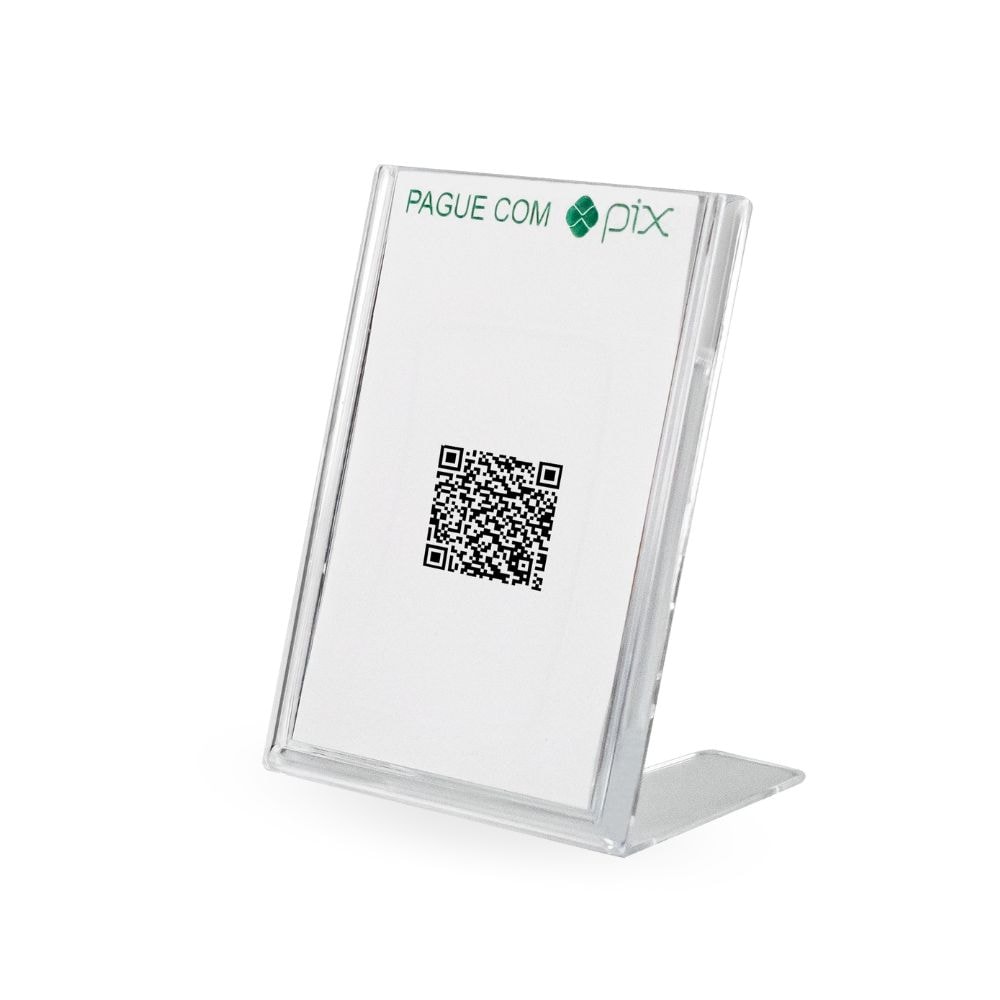 Placa e Display Pix em Acrílico Cristal Placa e Display Pix em Acrílico Cristal