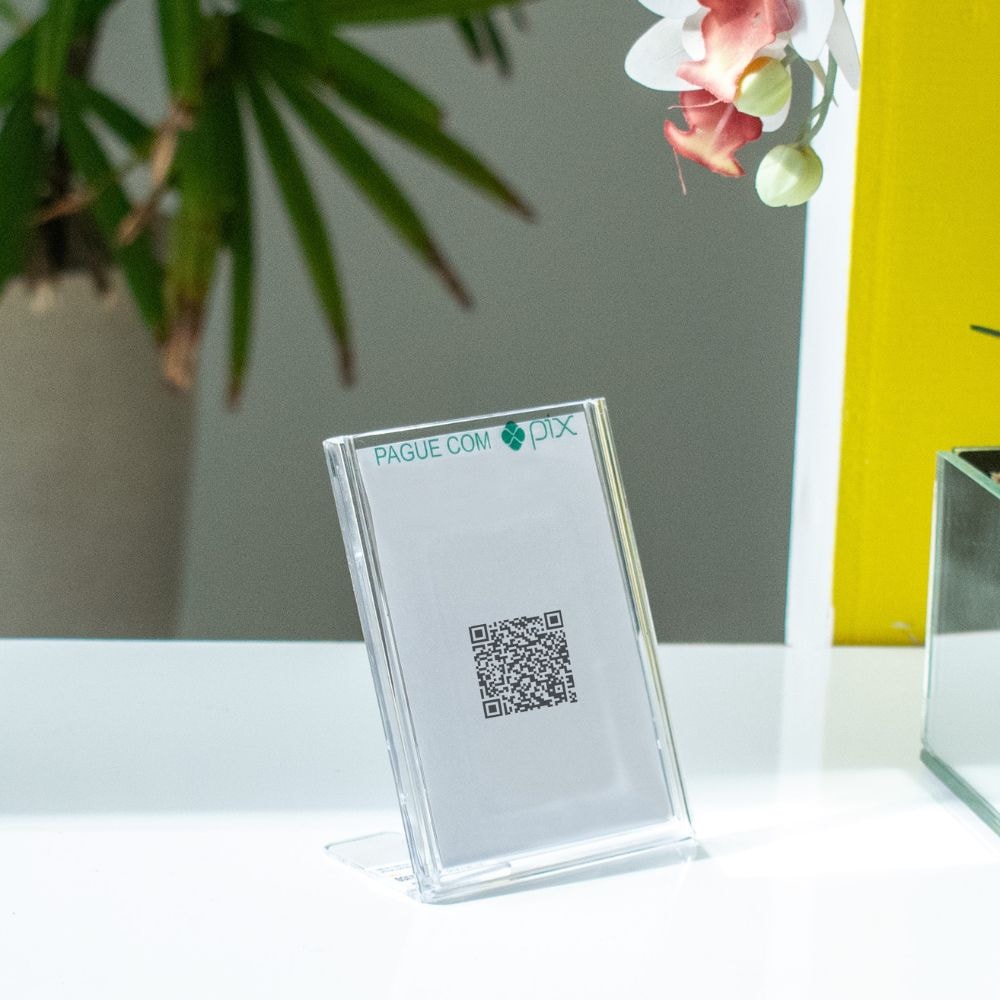 Placa e Display Pix em Acrílico Cristal Placa e Display Pix em Acrílico Cristal