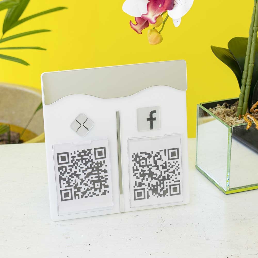 Placa e Display Pix Prata com 2 Bolsas Placa e Display Pix Prata com 2 Bolsas