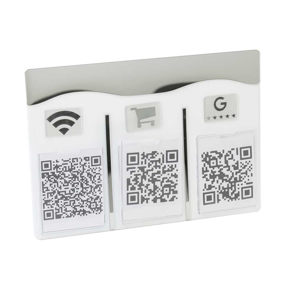 Placa e Display Pix Prata com 3 Bolsas Placa e Display Pix Prata com 3 Bolsas