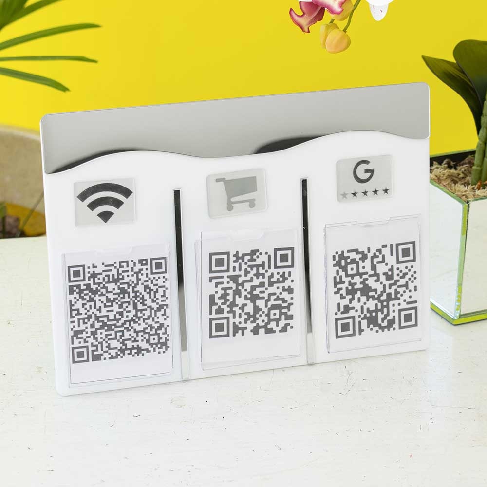 Placa e Display Pix Prata com 3 Bolsas Placa e Display Pix Prata com 3 Bolsas