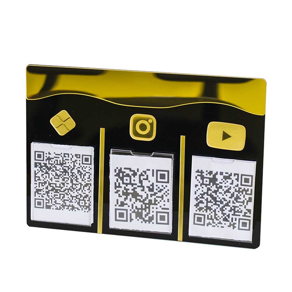 Placa e Display Pix Preto/Dourado com 3 Bolsas Placa e Display Pix Preto/Dourado com 3 Bolsas