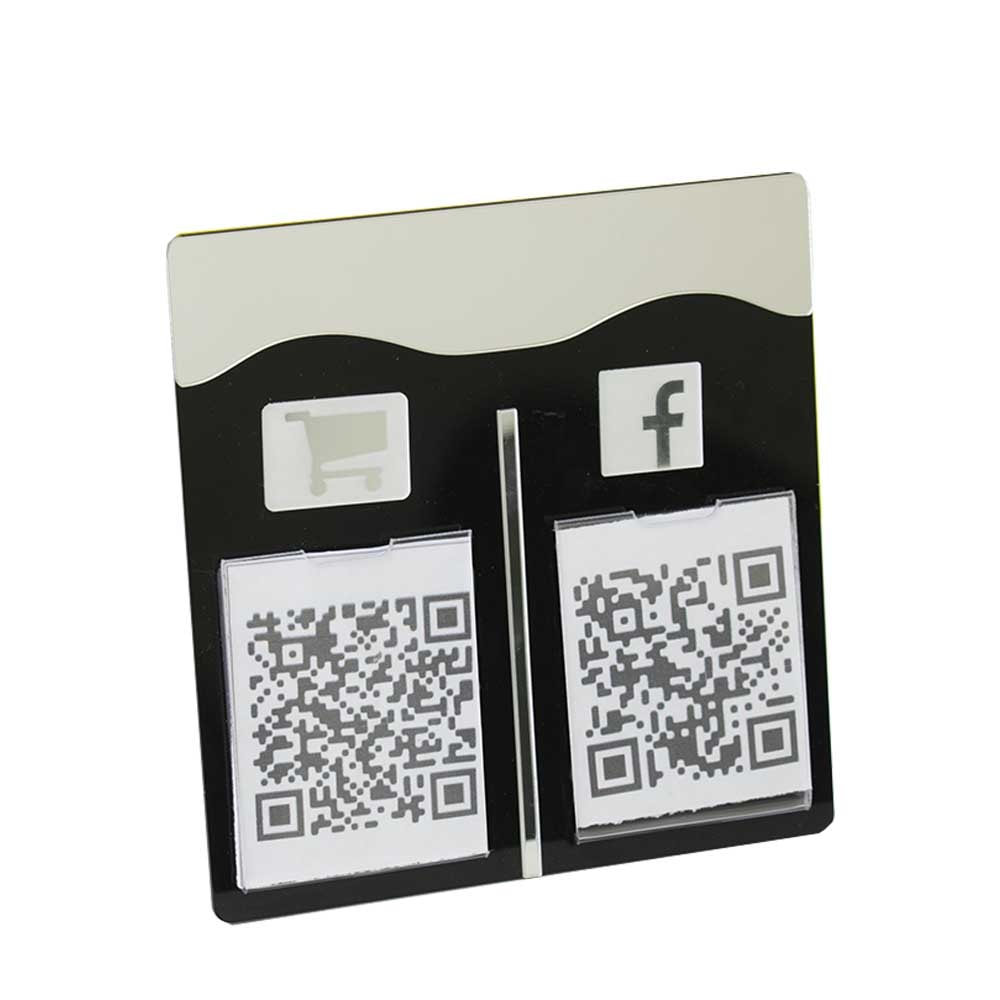 Placa e Display Pix Preto/Prata com 2 Bolsas Placa e Display Pix Preto/Prata com 2 Bolsas