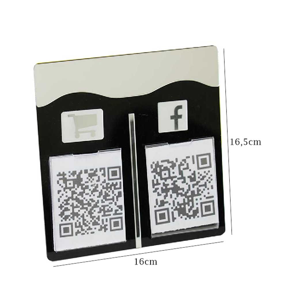 Placa e Display Pix Preto/Prata com 2 Bolsas Placa e Display Pix Preto/Prata com 2 Bolsas