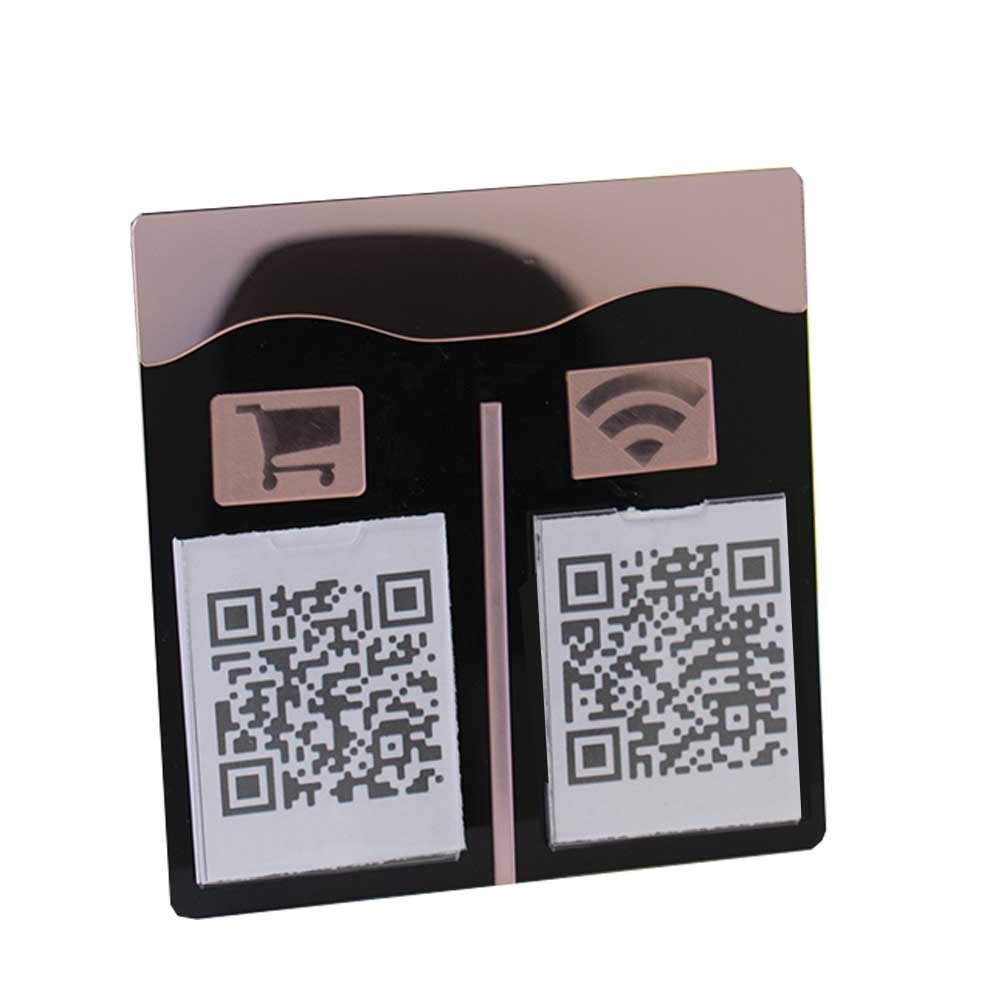 Placa e Display Pix Preto/Rosé com 2 Bolsas Placa e Display Pix Preto/Rosé com 2 Bolsas