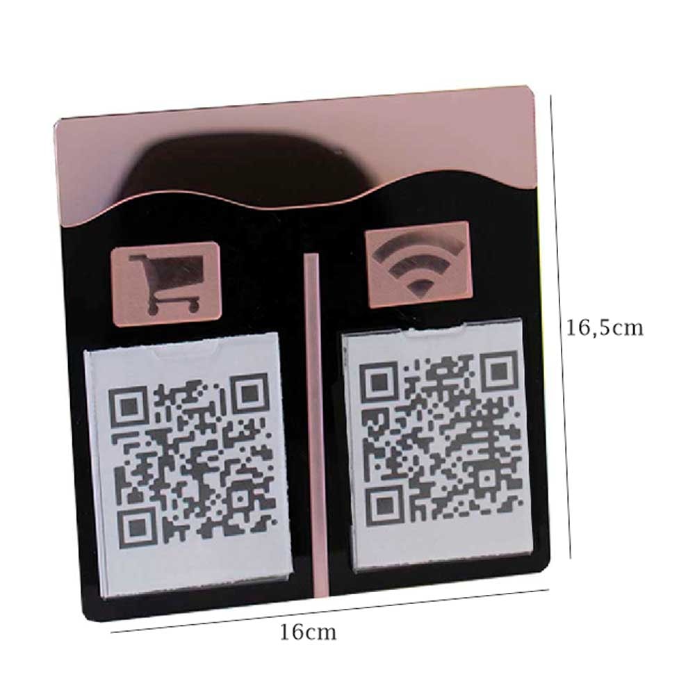 Placa e Display Pix Preto/Rosé com 2 Bolsas Placa e Display Pix Preto/Rosé com 2 Bolsas