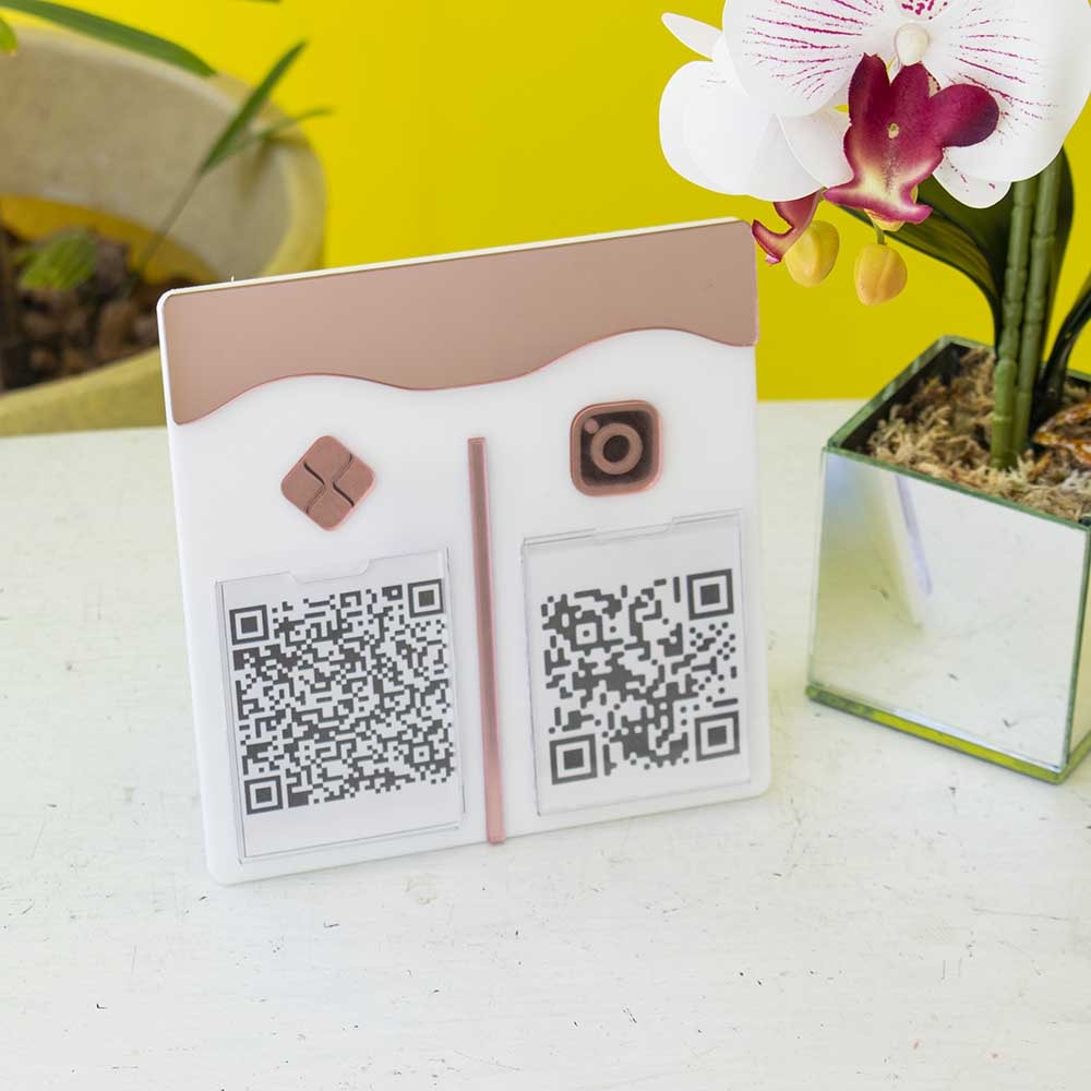 Placa e Display Pix Rosé com 2 Bolsas Placa e Display Pix Rosé com 2 Bolsas