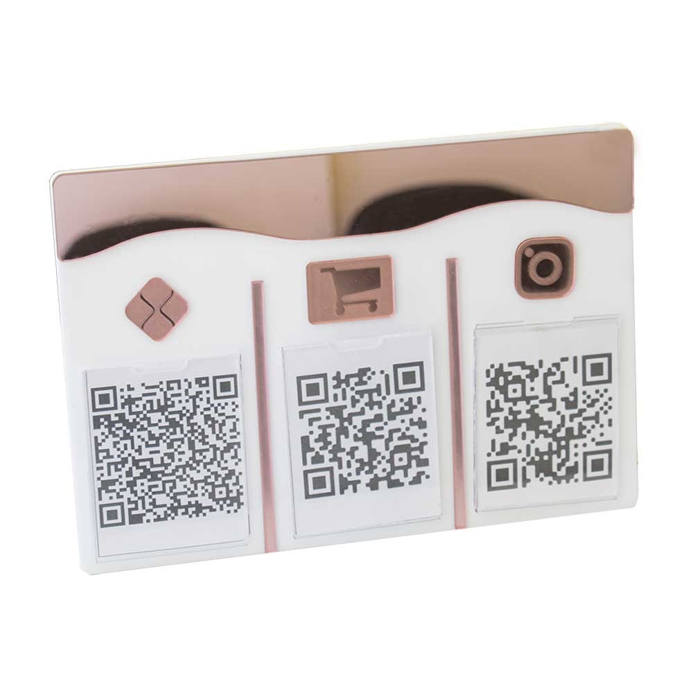 Placa e Display Pix Rosé com 3 Bolsas Placa e Display Pix Rosé com 3 Bolsas