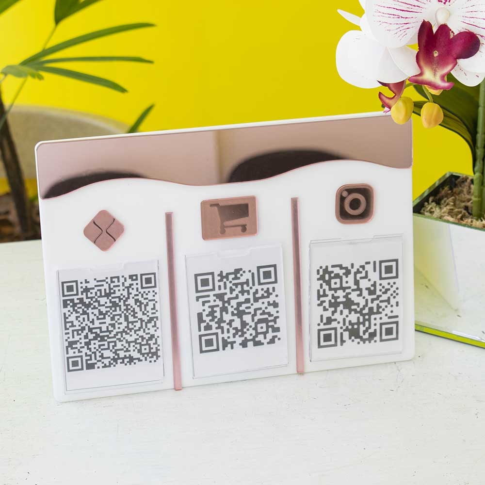 Placa e Display Pix Rosé com 3 Bolsas Placa e Display Pix Rosé com 3 Bolsas