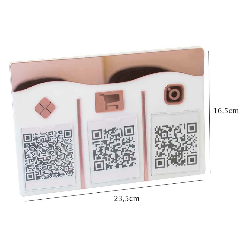 Placa e Display Pix Rosé com 3 Bolsas Placa e Display Pix Rosé com 3 Bolsas