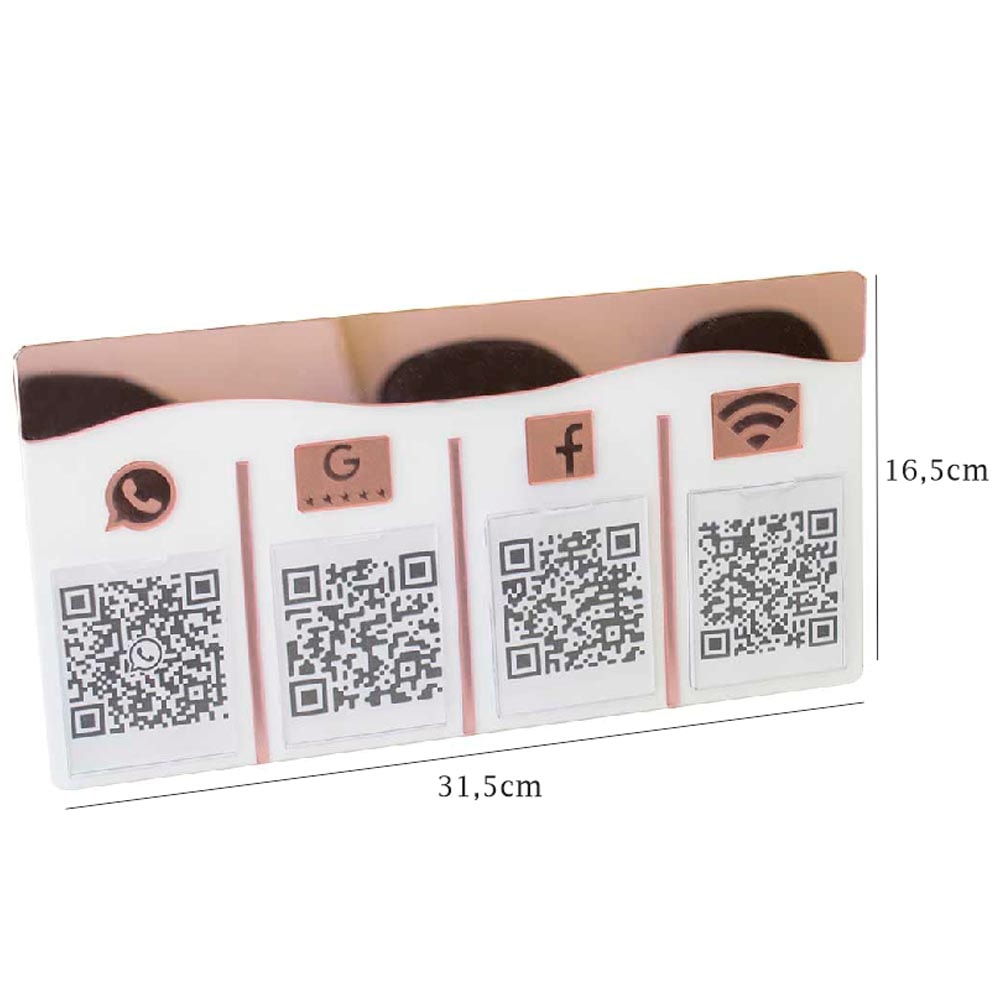 Placa e Display Pix Rosé com 4 Bolsas Placa e Display Pix Rosé com 4 Bolsas