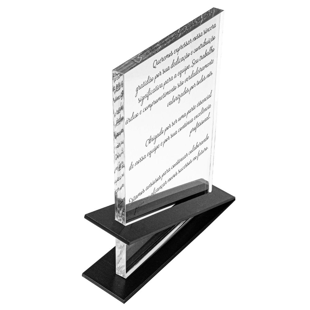 Placa Homenagem Comemorativa em Acrílico Placa Homenagem Comemorativa em Acrílico