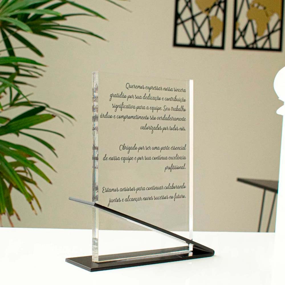Placa Homenagem Comemorativa em Acrílico Placa Homenagem Comemorativa em Acrílico