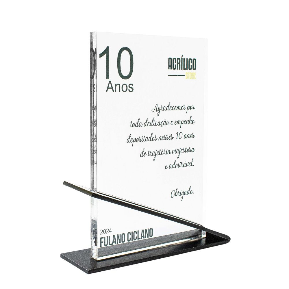 Placa Homenagem Comemorativa em Acrílico Personalizada Placa Homenagem Comemorativa em Acrílico Personalizada
