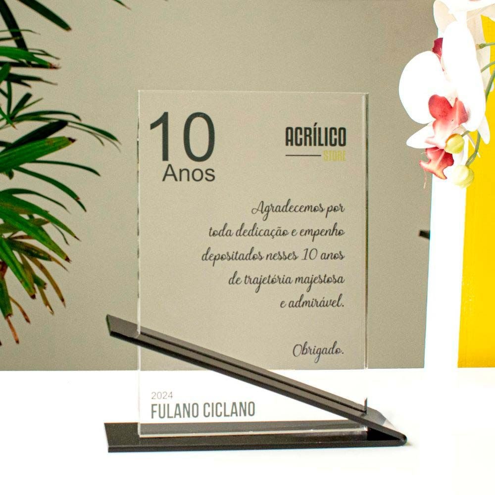 Placa Homenagem Comemorativa em Acrílico Personalizada Placa Homenagem Comemorativa em Acrílico Personalizada
