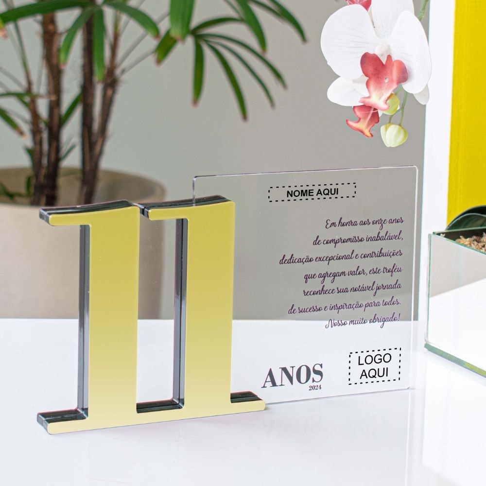 Placa Homenagem em Acrílico Personalizada 11 Anos Placa Homenagem em Acrílico Personalizada 11 Anos